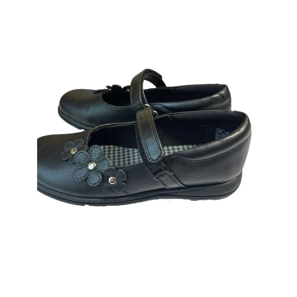 Rachel Shoes Black Floral Carol Shoes - Kids - Size 1M